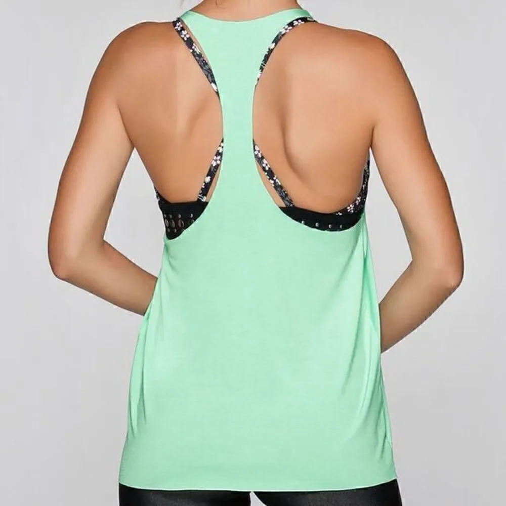 LORNA Jane ‘Easy To Wear’ Active Run Tank in Mint Sorbet Marl Size Medium